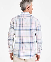 Club Room Men's Cotton-Blend Plaid Regular-Fit Shirt, Exclusively at Macy's