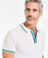 Club Room Men's Regular-Fit Stripe-Trim Sweater-Knit Polo Shirt, Exclusively at Macy's