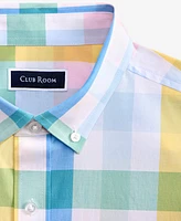 Club Room Men's Brook Regular-Fit Stretch Plaid Button-Down Poplin Shirt, Exclusively at Macy's