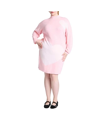 Eloquii Plus Heart Intarsia Mini Dress