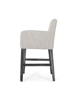 The Pop Home Set of 2 Modern 26-Inch Counter Bar Stools with Backrests and Wood Legs for Kitchen Island-The Pop Home