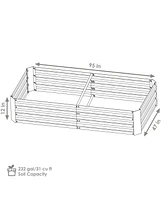 Galvanized Steel Rectangular Raised Garden Bed - For Flowers