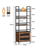 gaomon 4-Tier Bookshelf with Drawers