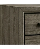 Slickblue 2-Drawer Wooden Nightstand with Finger Pulls for Sleek and Functional Bedroom Storage