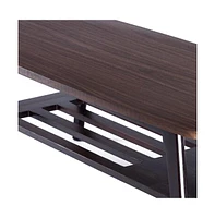 Slickblue Modern Wood Coffee Table with Bottom Shelf Stylish and Functional Storage for Living Room or Lounge