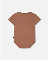 Deux par Baby Boys Organic Cotton Onesie Brown