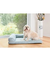 Armarkat D08A Medium Bolstered Pet Bed Cushion With Poly Fill Cushion, SoothIng Blue