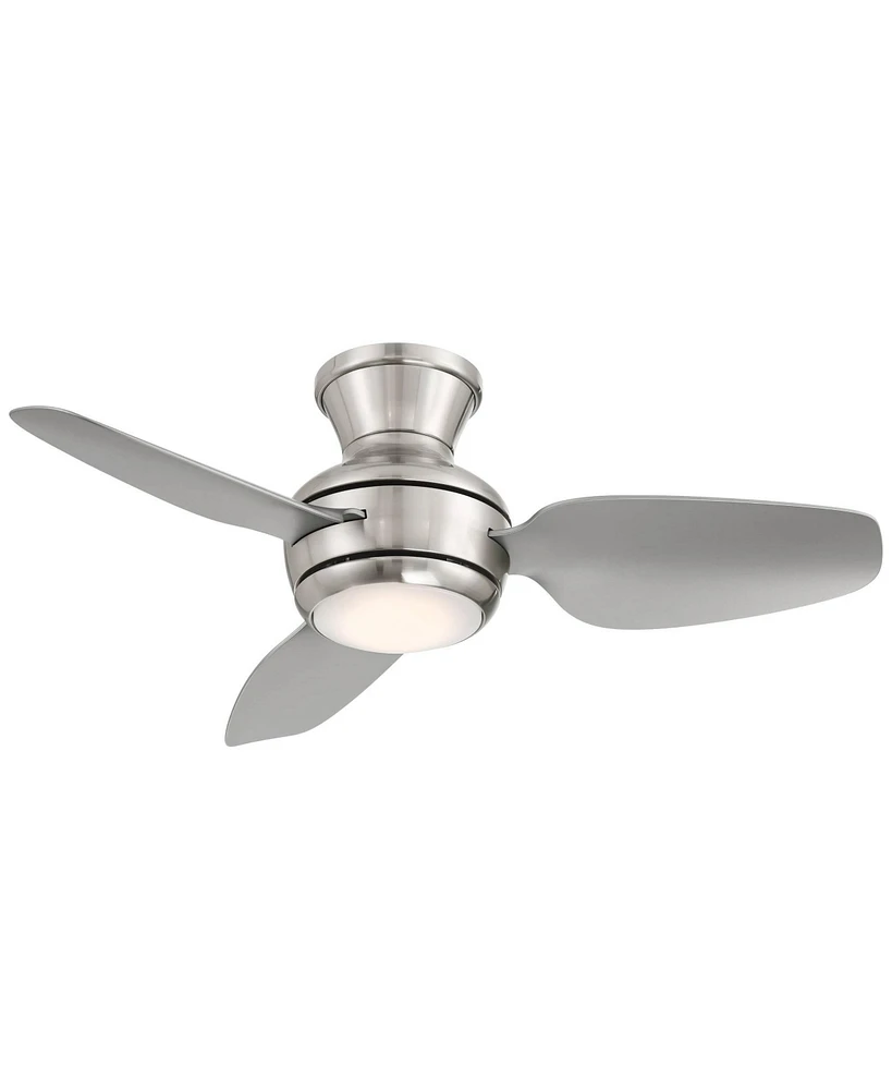 Casa Vieja 36" Whirl Modern Industrial Indoor Outdoor Ceiling Fan 3 Blade Led Light Remote Control Brushed Nickel Finish Silver Blades Bedroom Patio L