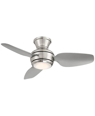 Casa Vieja 36" Whirl Modern Industrial Indoor Outdoor Ceiling Fan 3 Blade Led Light Remote Control Brushed Nickel Finish Silver Blades Bedroom Patio L