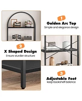 gaomon Bookshelf Tall Bookcase Arched Standing Bookshelves