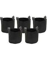 Garden Grow Bag with Handles Nonwoven Polypropylene Fabric, Black