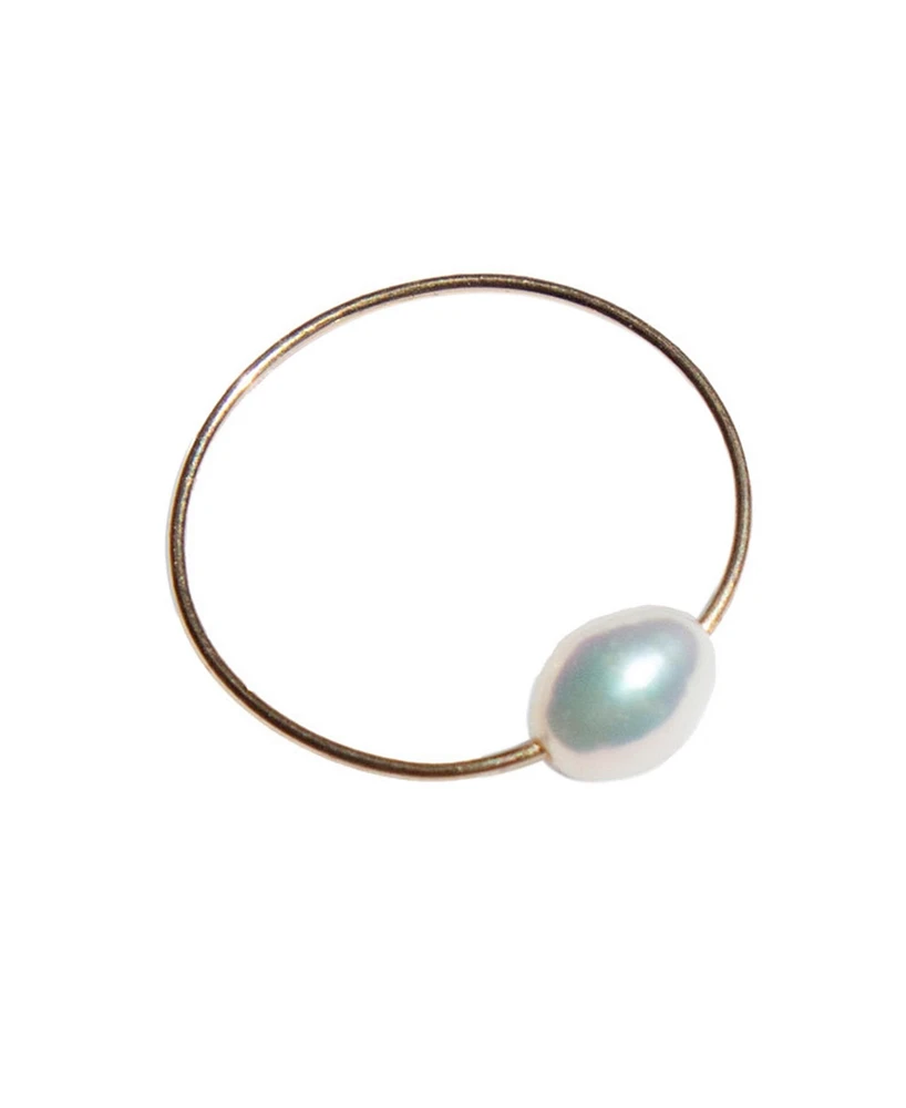 Eden — freshwater pearl skinny gold ring