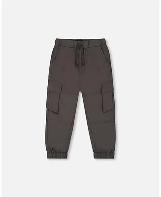 Deux par Big Boys Parachute Cargo Pocket Jogger Pants Dark Gray