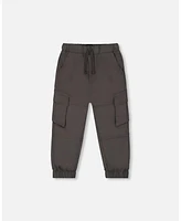 Deux par Big Boys Parachute Cargo Pocket Jogger Pants Dark Gray