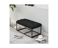 The Pop Home Storage Ottoman Bench with Metal Frame, Versatile Shoe Bench for Bedroom, Entryway, Living Room-The Pop Home