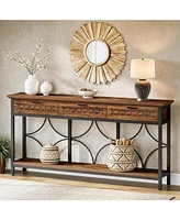 Tribesigns Console Table with Drawers, 70.9" Extra Long Entryway Table with Storage, Farmhouse Behind Couch Table Hallway Table Wood Accent Table for