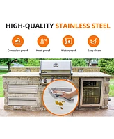 gaomon 30" W x 6.5" H x 23" D Outdoor Kitchen Drawers, Stainless Steel Outdoor Kitchen Drawers, 1-Layer Flush Mount Bbq Drawers for Bbq Island, Grill