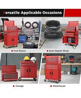 Gymax 2 in 1 Rolling Cabinet Storage Organizer Chest Box Garage 6 Drawer Toolbox