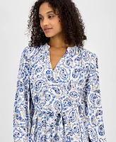 Tommy Hilfiger Women's Paisley-Print Popover Dress