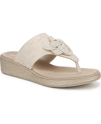 LifeStride Women's Bloom Washable Thong Slip On Wedge Sandals