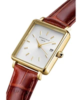 Rosefield Boxy Xs Women's Medium Brown Leather Watch 24mm