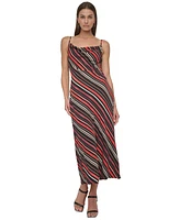 Dkny Women's Printed Cowl-Neck Sleeveless Slip Dress