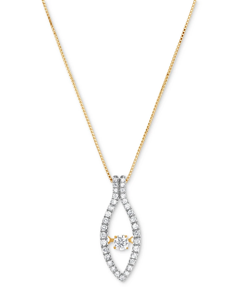 Diamond Marquise 16" Pendant Necklace (1/3 ct. t.w.) in 14k Yellow Gold