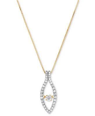 Diamond Marquise 16" Pendant Necklace (1/3 ct. t.w.) in 14k Yellow Gold