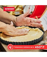 Bakken- Swiss Bakkenmaster Tart Pan – Quick Release Removable Base, Non-Stick Fluted Edge, Durable Steel