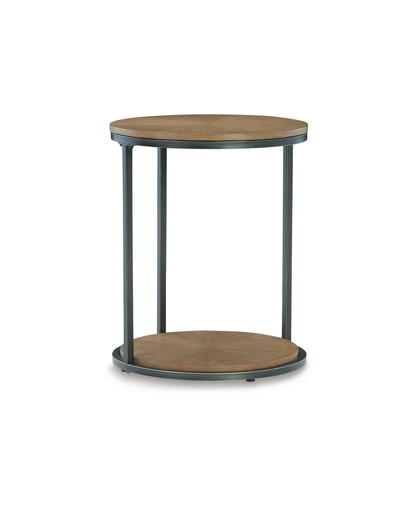 Slickblue 22-Inch Modern Side End Table with Round Wood Top for Stylish and Functional Decor