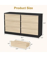 gaomon 6 Drawer Dresser for Bedroom, Modern Dresser Organizer Storage Chest, Wooden Double Chest of Drawers for Bedroom
