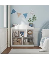 gaomon Kids Bookshelf White Toy Storage Organizer 5-Cubby Bookcase