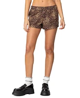 Edikted Women's Leopard Printed Boxer Shorts