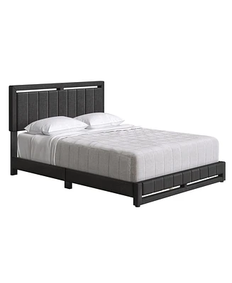 Boyd Sleep Siri Upholstered Platform Bed with Headboard, Mattress Foundation with Strong 14 Wood Slat Supports