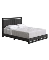 Boyd Sleep Siri Upholstered Platform Bed with Headboard, Mattress Foundation with Strong 14 Wood Slat Supports