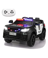 Tobbi 12 Volt Battery Powered Ride On Police Suv for Kids Ages 3 Years, Black