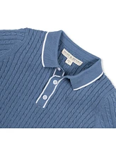 Hope & Henry Boys' Organic Short Sleeve Sweater Polo with Tipping, Kids