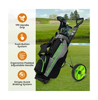 Jovial Foldable 2-Wheel Junior Golf Pull Cart with Scorecard Holder