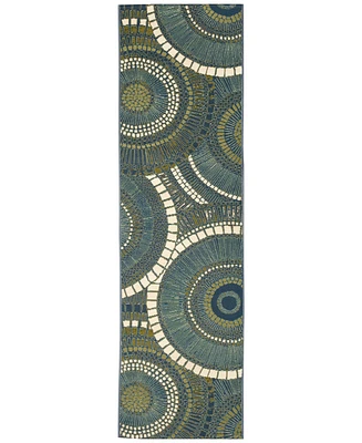 Liora Manne' Marina Circles 1'11"x7'6" Runner Area Rug