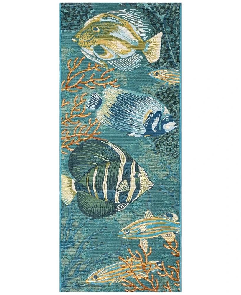 Liora Manne' Esencia Fish 1'11"x4'11" Runner Area Rug