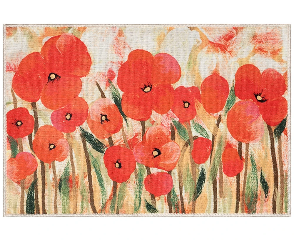 Liora Manne' Impressions Poppies 2'5"x3'11" Area Rug