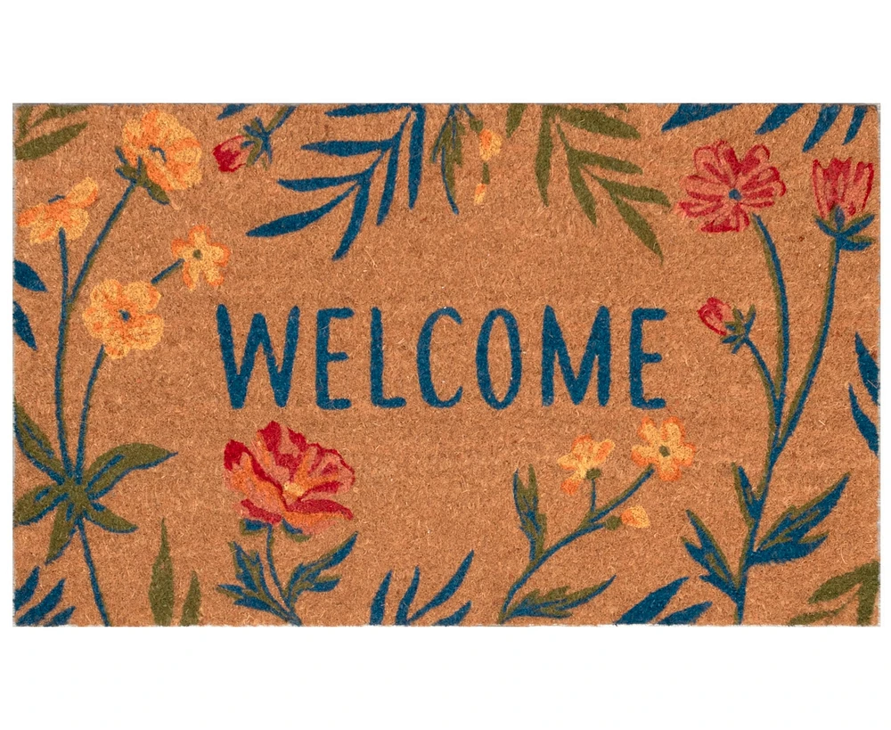 Liora Manne' Natura Floral Welcome 1'6"x2'6" Area Rug