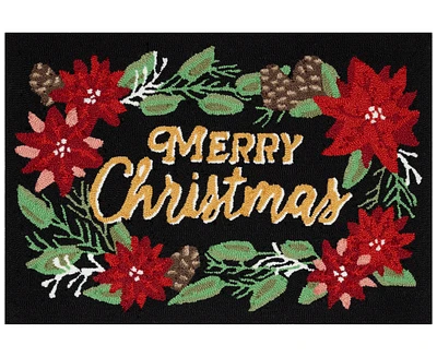 Liora Manne' Frontporch Merry Christmas 1'8"x2'6" Area Rug