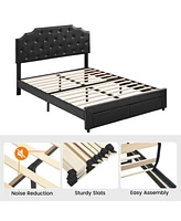 gaomon Queen Size Bed Frame Queen Bed Frame with Headboard with 2 Storage Drawers