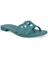 Guess Women's Elyho Logo Cutout Flat Jelly Sandals