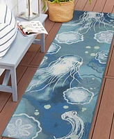 Liora Manne' Marina Jelly Fish 1'11"x7'6" Runner Area Rug