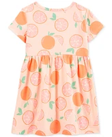 Carter's Toddler Girls Orange-Print Short-Sleeve Dress