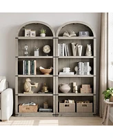 gaomon Bookcase Arched Bookshelf 71.65in Tall Bookcase Farmhouse Display Storage Rack