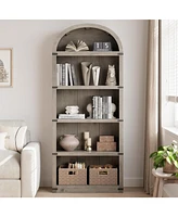 gaomon Bookcase Arched Bookshelf 71.65in Tall Bookcase Farmhouse Display Storage Rack