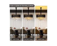 gaomon Modern Crystal Chandeliers 3 Tiers Black and Gold Pendant Light Fixtures